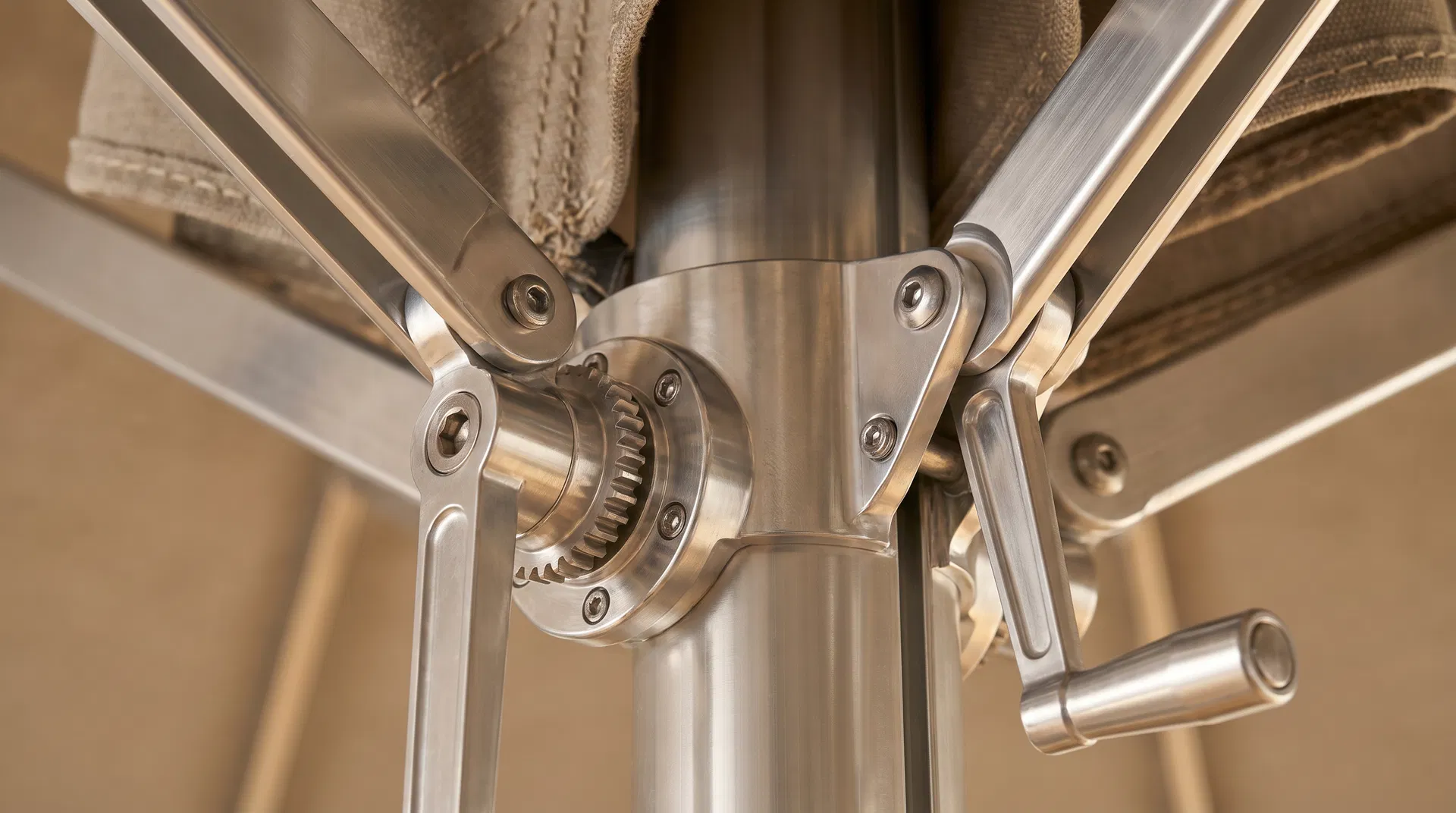 Precision-engineered parasol mechanism